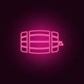 barrel of wine icon. Elements of Bar in neon style icons. Simple icon for websites, web design, mobile app, info graphics Royalty Free Stock Photo