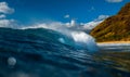 Barreling Hawaiian wave Royalty Free Stock Photo