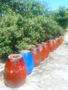 Barrels of clay for wine in Vietnam