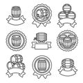 Barrels collection labels and elements set. Vector Royalty Free Stock Photo