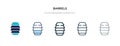 Barrels icon in different style vector illustration. two colored and black barrels vector icons designed in filled, outline, line