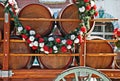Barrels or Kegs of Beer in Cart Royalty Free Stock Photo
