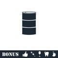 Barrels of oil icon flat