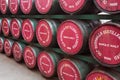 Barrels in Old Bushmills Distillery, Bushmills, County Antrim, Northern Ireland, UK