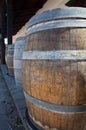 Barrels by old saloon in San Diego Royalty Free Stock Photo
