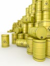 A barrels of radioactive waste. Royalty Free Stock Photo