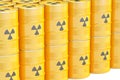 Barrels with radioactive waste, 3D rendering Royalty Free Stock Photo