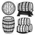 Barrels set of vector objects or design elements Royalty Free Stock Photo