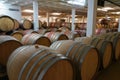 Barrels of South African wine stacked for sale Royalty Free Stock Photo