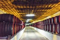 Barrels storage inside wine cellars