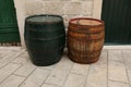 Barrels. Vintage Old Wooden Barrels. Royalty Free Stock Photo