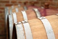 Barrels in wine cellar Royalty Free Stock Photo