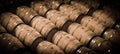 Barrels in Wine Cellar-Bordeaux Wineyard Royalty Free Stock Photo
