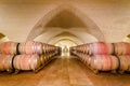 Barrels in wine cellar Royalty Free Stock Photo
