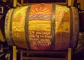 Barrels of wine in winery cellar Royalty Free Stock Photo