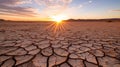 Barren desert terrain under scorching sun