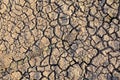 Barren earth. Dry cracked earth background. Cracked mud pattern. Soil In cracks.Creviced texture.Drought land. Environment drought Royalty Free Stock Photo