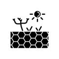 Barren land black glyph icon