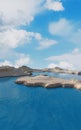 Barren land and lakes, 3d rendering