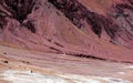 Barren, red mountain scenery in the Kalu Valley between Kabul and Bamiyan, Afghanistan Royalty Free Stock Photo