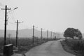 Barren road in a village