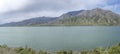 Barren shore at Benmore lake, New Zealand Royalty Free Stock Photo