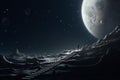 Barren Step moon surface ground. Generate Ai