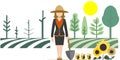 Barren to fertile farmland business farmer vector graphics