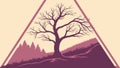 Barren Tree in Triangular Frame, Abstract Nature Illustration, vector design Generative AI Royalty Free Stock Photo