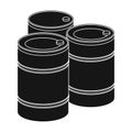 Barricade of empty barrels.Paintball single icon in black style vector symbol stock illustration web.