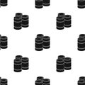 Barricade of empty barrels.Paintball single icon in black style vector symbol stock illustration web.