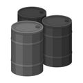 Barricade of empty barrels.Paintball single icon in monochrome style vector symbol stock illustration web.