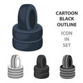 Barricade of tires.Paintball single icon in cartoon style vector symbol stock illustration web.