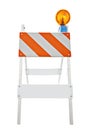 Barricade and Warning Light Closeup Royalty Free Stock Photo