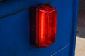 Barricade and Warning Light Closeup . traffic safety roadwork signs and light Royalty Free Stock Photo