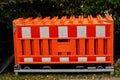 Barricades of a construction area at a street Royalty Free Stock Photo
