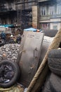 Barricades at Euromaidan in Kiev Royalty Free Stock Photo