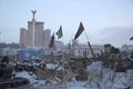 Barricades at Maidan Nezalezhnosti Royalty Free Stock Photo