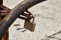 Barrier is closed on a padlock Royalty Free Stock Photo