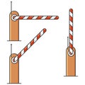 The barrier icon in three positions - closed, open and average. Vector illustration on white background