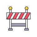 Barrier vector color flat icon