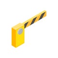 Barrier parking cars icon, isometric 3d style