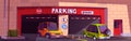 Barrier parking entrance with cars illustration