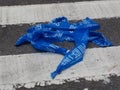 Barrier Tape, Police Tape, Law Enforcement Tape, Barricade Tape, Police Line in the Crosswalk Royalty Free Stock Photo