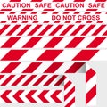 Barrier tape. Red and white restrictive tape