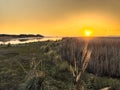 Barrinha of Esmoriz, situated between the municipalities of Espinho and Ovar, Portugal Royalty Free Stock Photo