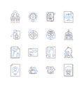 Barrister company line icons collection. Law, Advocacy, Court, Judge, Litigation, Barrister, Solicitor vector and linear