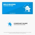 Barrow, Construction, Wheel, Spring SOlid Icon Website Banner and Business Logo Template