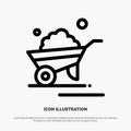 Barrow, Garden, Trolley, Truck, Wheelbarrow Line Icon Vector