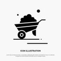 Barrow, Garden, Trolley, Truck, Wheelbarrow solid Glyph Icon vector